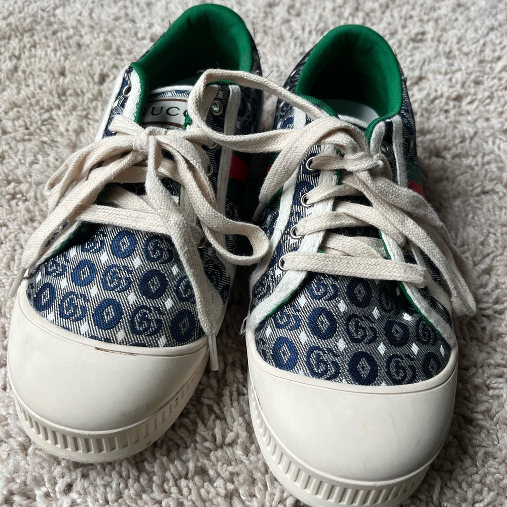 Gucci Blue and Green Sneakers. size 35 EU